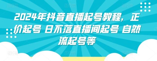 2024年抖音直播起号教程，正价起号 日不落直播间起号 自然流起号等-随风资源网