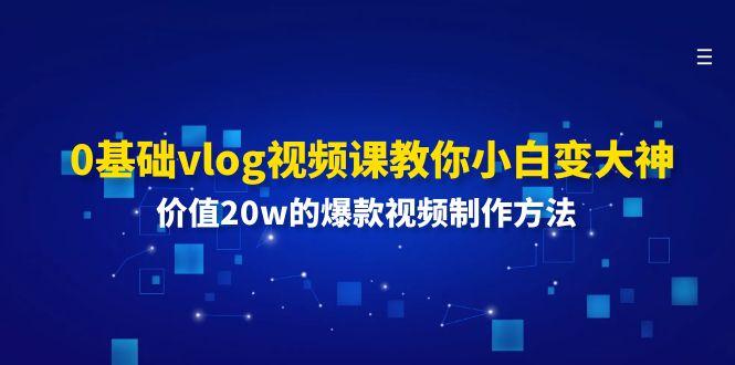 0基础vlog视频课教你小白变大神：价值20w的爆款视频制作方法-随风资源网