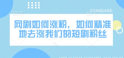 网剧如何涨粉，如何精准地去涨我们的短剧粉丝-随风资源网