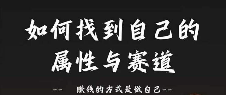 赛道和属性2.0：如何找到自己的属性与赛道，赚钱的方式是做自己-随风资源网