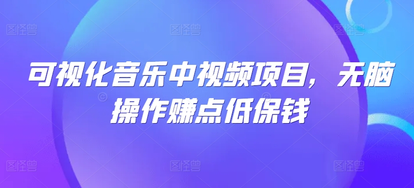 可视化音乐中视频项目，无脑操作赚点低保钱-随风资源网