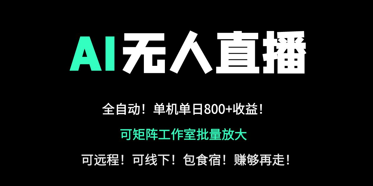 24小时自动带货！AI无人直播副业日赚800+，轻资产创业首选-随风资源网