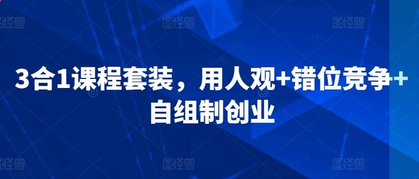 3合1课程套装，​用人观+错位竞争+自组制创业-随风资源网