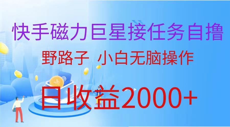 (9985期)(蓝海项目)快手磁力巨星接任务自撸，野路子，小白无脑操作日入2000+-随风资源网