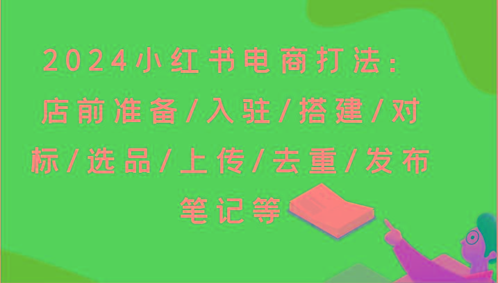 2024小红书电商打法：店前准备/入驻/搭建/对标/选品/上传/去重/发布笔记等-随风资源网