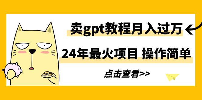 24年最火项目，卖gpt教程月入过万，操作简单-随风资源网