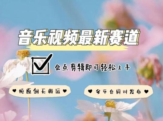 音乐视频赛道最新玩法，纯原创不违规，可所有平台同时发布，会点剪辑即可轻松拿捏【揭秘】-随风资源网