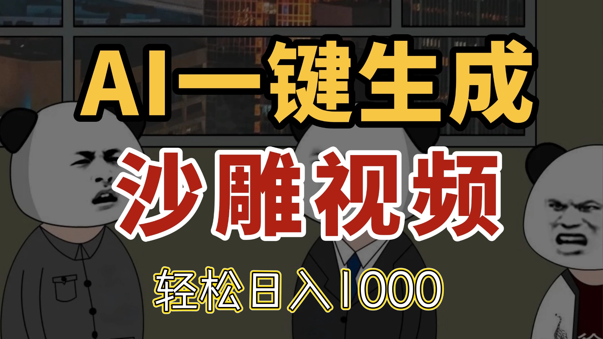 AI一键生成沙雕视频，一条视频千万播放，轻松日入1000-随风资源网