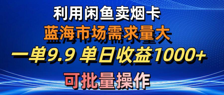 利用咸鱼卖烟卡，蓝海市场需求量大，一单9.9单日收益1000+，可批量操作-随风资源网