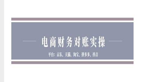 电商财务对账实操-京东天猫淘宝拼多多抖音电商财务对账-随风资源网