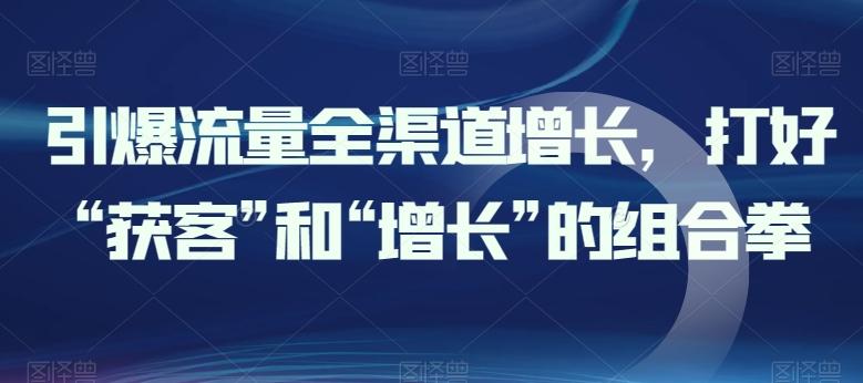 引爆流量全渠道增长，打好“获客”和“增长”的组合拳-随风资源网