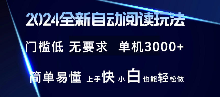 2024全新自动阅读玩法 全新技术 全新玩法 单机3000+ 小白也能玩的转 也…-随风资源网