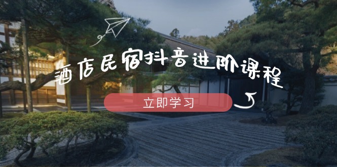 酒店民宿抖音进阶课程，掌握流量渠道与推流逻辑，打造爆款内容-随风资源网