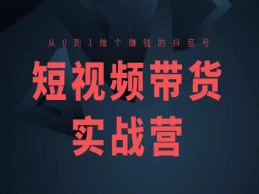 短视频带货实战营(高阶课)，从0到1做个赚钱的抖音号-随风资源网
