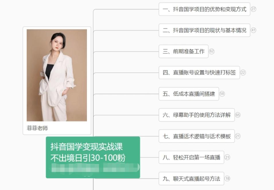 抖音国学变现项目：不出境日引30-100粉实战课程-随风资源网
