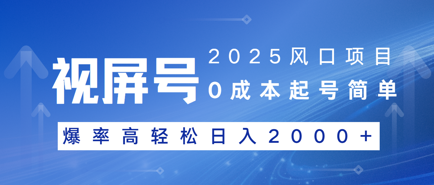 2025风口项目，视频号带货，起号简单，爆率高轻松日入2000+-随风资源网