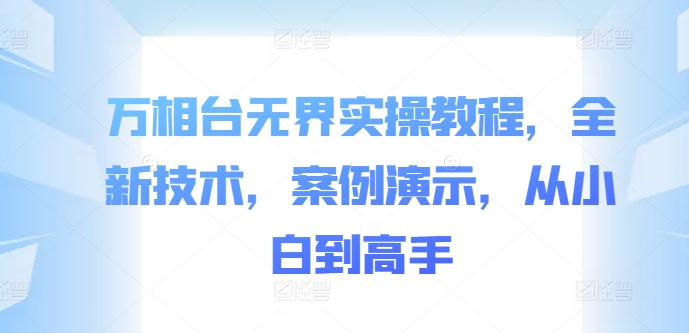 万相台无界实操教程，全新技术，案例演示，从小白到高手-随风资源网