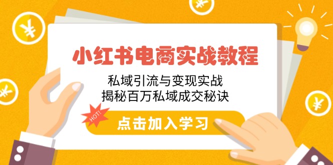 小红书电商实战教程：私域引流与变现实战，揭秘百万私域成交秘诀-随风资源网