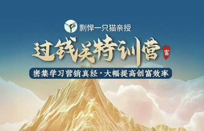 剽悍一只猫-过钱关特训营，学习营销真经 大幅度提高创富效率-随风资源网