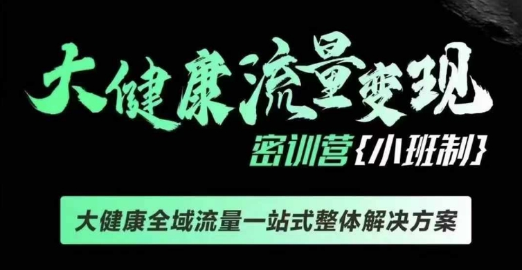千万级大健康变现课线下课，大健康全域流量一站式整体解决方案-随风资源网