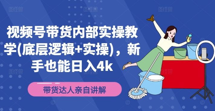 视频号带货内部实操教学(底层逻辑+实操)，新手也能日入4k-随风资源网