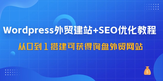 WordPress外贸建站+SEO优化教程，从0到1搭建可获得询盘外贸网站(57节课)-随风资源网