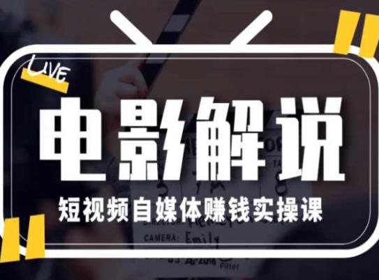 电影解说短视频自媒体赚钱实操课，教你做电影解说短视频，月赚1万-随风资源网