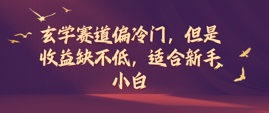 玄学赛道偏冷门，但是收益缺不低，适合新手小白【揭秘】-随风资源网