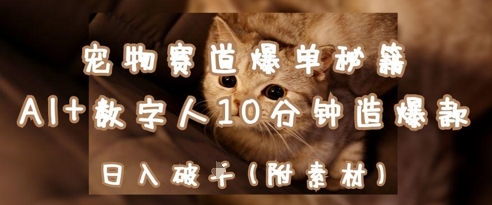 宠物赛道爆单秘籍：AI+数字人10分钟造爆款，日入1k-随风资源网