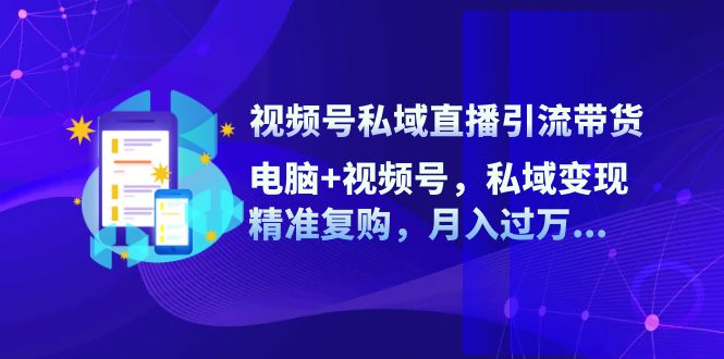 视频号私域直播引流带货：电脑+视频号，私域变现，精准复购，月入过万…-随风资源网