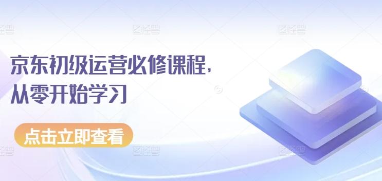 京东初级运营必修课程，从零开始学习-随风资源网