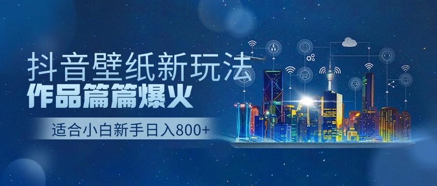 抖音壁纸号新玩法，一个作品只需要5分钟，条条爆款日收益1000＋-随风资源网
