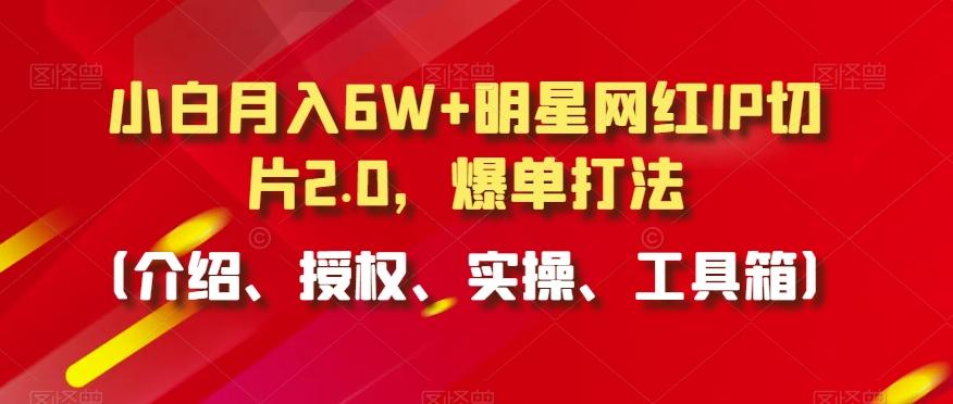 小白月入6W+明星网红IP切片2.0，爆单打法(介绍、授权、实操、工具箱)【揭秘】-随风资源网