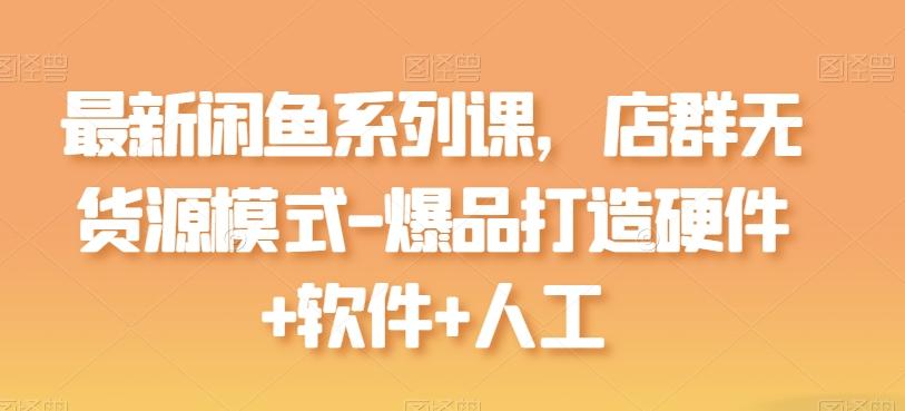 最新闲鱼系列课，店群无货源模式-爆品打造硬件+软件+人工-随风资源网