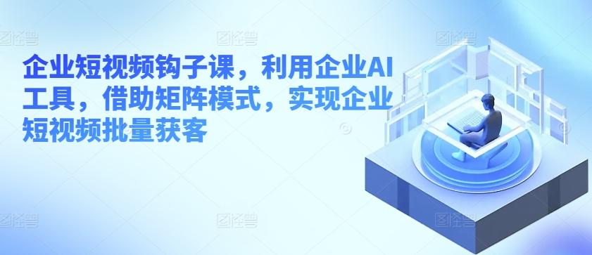 企业短视频钩子课，利用企业AI工具，借助矩阵模式，实现企业短视频批量获客-随风资源网