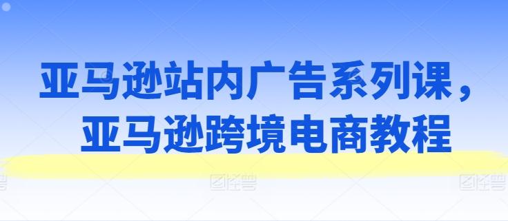 亚马逊站内广告系列课，亚马逊跨境电商教程-随风资源网