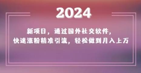 2024新项目，通过国外社交软件，快速涨粉精准引流，轻松做到月入上万【揭秘】-随风资源网