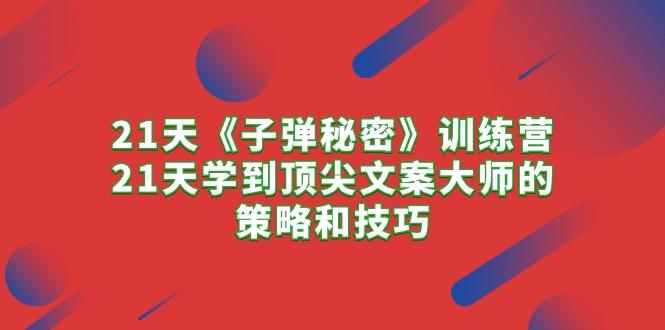 21天《子弹秘密》训练营，21天学到顶尖文案大师的策略和技巧-随风资源网