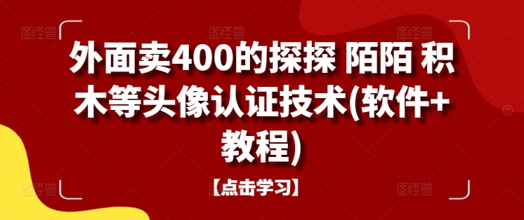 外面卖400的探探 陌陌 积木等头像认证技术(软件+教程)-随风资源网