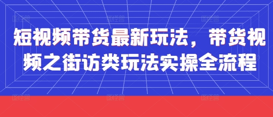 短视频带货最新玩法，带货视频之街访类玩法实操全流程-随风资源网