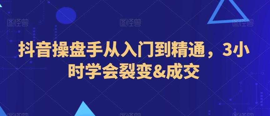 抖音操盘手从入门到精通，3小时学会裂变&成交-随风资源网