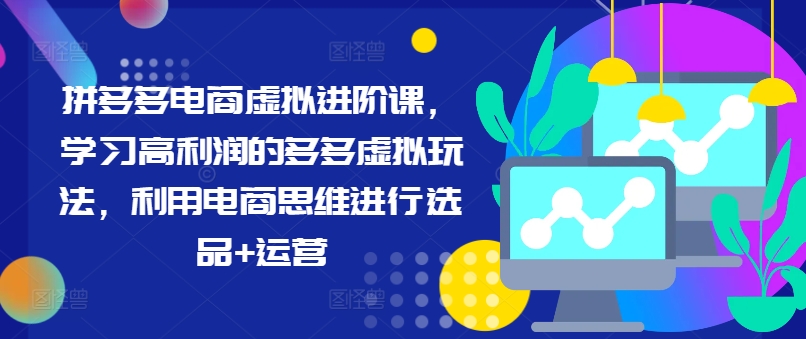 拼多多电商虚拟进阶课，学习高利润的多多虚拟玩法，利用电商思维进行选品+运营-随风资源网
