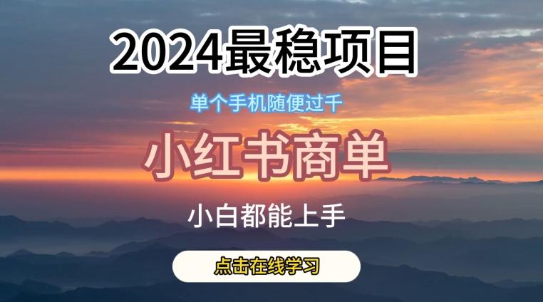 2024最稳蓝海项目，小红书商单项目，没有之一【揭秘】-随风资源网
