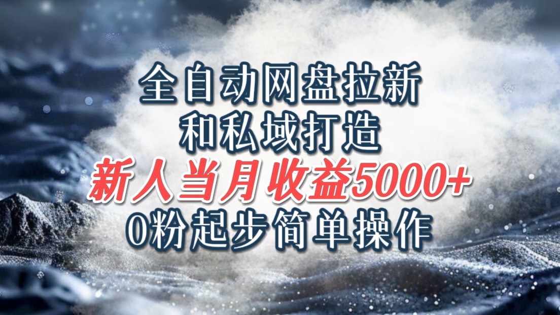 全自动网盘拉新和私域打造，0粉起步简单操作，新人入门当月收益5000以上-随风资源网
