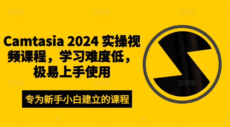 Camtasia 2024 实操视频课程，学习难度低，极易上手使用-随风资源网