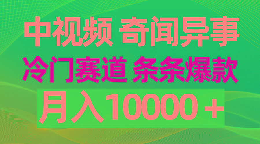 (9627期)中视频奇闻异事，冷门赛道条条爆款，月入10000＋-随风资源网