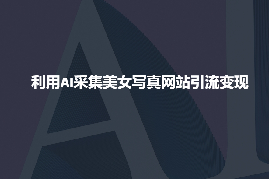利用AI采集美女写真网站引流变现，引流嘎嘎的-随风资源网