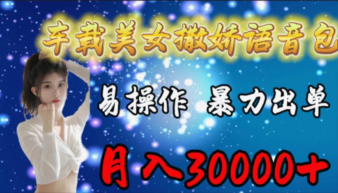 (9710期)车载女生撒娇语音包，易操作，暴力出单，月入30000+-随风资源网