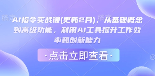 AI指令实战课(更新2月)，从基础概念到高级功能，利用AI工具提升工作效率和创新能力-随风资源网