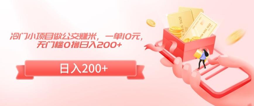 冷门小项目做公交赚米，一单10元，无门槛0撸日入200+【揭秘】-随风资源网